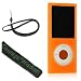 Courage*Wisdom Neckstrap + New Ipod Nano 4 Silicone Skin Case Cover (open Click Wheel) with Screen Protector for the New Apple iPod Nano Nano-Chromatic 4th Generation 8gb 16gb (Ipod Nano mp3 player not included), Orange1