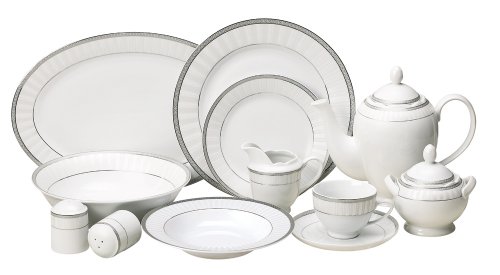 Lorenzo Diamond 49-Piece Dinnerware Set, Service for 8