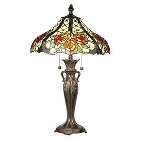Dale Tiffany TT100910 Hazlett Table Lamp, Fieldstone and Art Glass Shade
