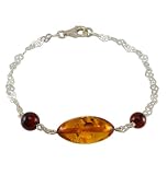 Sterling Silver Cognac and Cherry Amber Bracelet - Spheres of Amber Bracelet