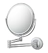 Double Bar Dual Arm Wall Mounted 1X/7X Mirror in Polished Chrome