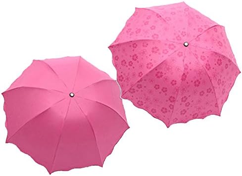 Mildness UV water three folding sun rain umbrella creative printing (Pink)