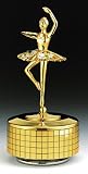 BALLERINA 24k Gold Plated Swarovski Crystal Music Box