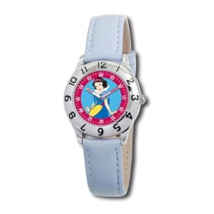 Disney Kids' D048S400 Snow White Time Teacher Blue Leather Strap Watch