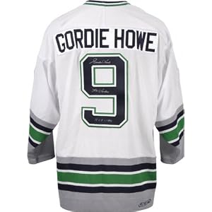 Buy Gordie Howe Autographed Hartford Whalers CCM Jersey with Mr. Hockey and HOF Inscriptions