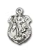 Sterling Silver St. Michael the Archangel Pendant with Sterling Silver Lite Curb Chain 18 inch