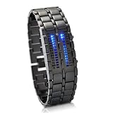 28 Blue LED Lights Display Zinc alloy Material Long-lasting Army Style Digital Sports LED Wrist Watch With Fashionable Design