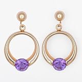 Ladies Amethyst Earrings in 10k Gold