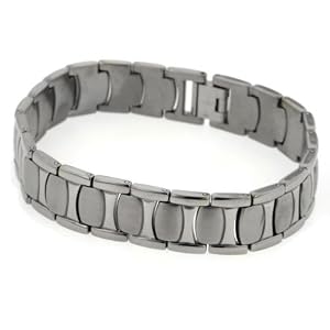 Mens Wide Brushed Combination Finish Titanium Snake Skin 8.5