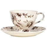 Brown Toile Cup and Saucer