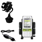 Sony Ericsson k660i Auto Cup Holder with Car Charger - Uses Gomadic TipExchange