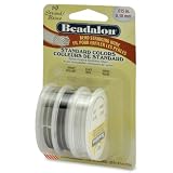 Beadalon 19-Strand Bead Stringing Wire, 0.015-Inch, Bright, Black, White 3-Pack ~ Beadalon