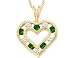 Emerald Heart Pendant with Diamonds in 14K Yellow Gold (approx. 1/2 inch) with Chain
