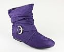Suede Buckle Slouch Boot