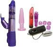 Tantrica Phthalate Free Purple 7 Function Bunny Rabbit Vibrator Pearl Adult Anal Sex Toy Kit
