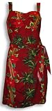 Surfboards Christmas Hawaiian Aloha Sarong Dress in Christmas Red