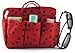 Periea Handbag Organiser Small Red With Black Hearts - Sash