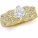 14K White or Yellow Gold Basket Weave Diamond Engagement Ring Semimount - 0.20 Ct.