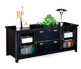 Distressed Black Storage Credenza