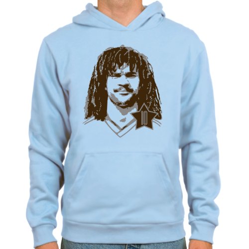 Kapuzensweater Ruud Gullit ::: Farbauswahl: skyblue oder weiß ::: Größen: S-XXL ::: Fußball-Kult