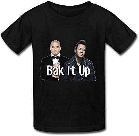 Pitbull Prince Royce Bak It Up Tour 2016 T Shirt For Big Boys' Girls' Black