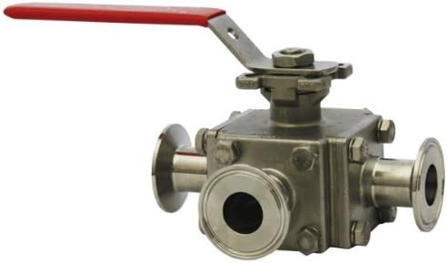 W.E. Anderson® 3-Way Tri-Clamp SS Ball Valve, WE33-GHD00-T1, 1-1/2" Hand Operated Valve
