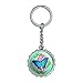 Blue Butterfly Purple Flowers Chrome Plated Metal Pop Cap Bottle Opener Keychain Key Ring