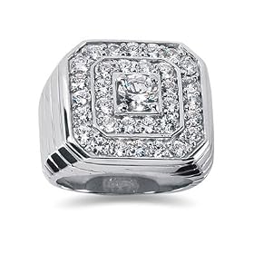 2.24 CTW Men's Diamond Ring in Platinum