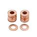 X AUTOHAUX 7mm Inner Dia Car Engine Copper Washers Flat Sealing Gaskets Rings 30pcs