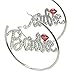 Nicki Minaj Barbie White Crystal Silver-tone Hoop Earrings