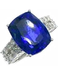 18K White Gold Tanzanite and Diamond Ring -- LIFETIME WARRANTY