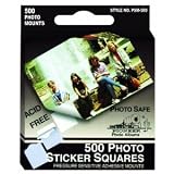Pioneer Photo Squares Self Adhesive, 500/Pkg, White, 1/2 Inch