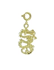 Dazzlers Solid 14 karats Gold 3D Dragon Charm Pendant available in three colors from jewelsberry (weights: 1.7 grams only)