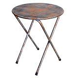 NACH th-F5334 Round Rustic Bistro Table, Blue/Grey