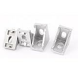 uxcell アングルブラケット 棚受 28x28x20mm アルミ合金 ドアファスナー 4個入り