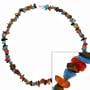 Sterling Silver Turquoise/Tiger Eye/Carnelian Chip Necklace