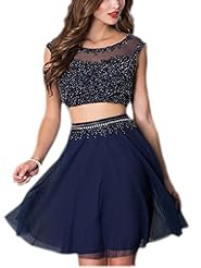 Cocktail Short Chiffon 2015 Beaded Sheer Sequined Homecoming Dress/Party Dress 