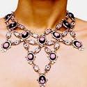 Rhinestone Necklace - Purple Rubies