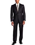 Joseph Abboud Men's 2 Button Side Vent Stripe Contrast Suit With Flat Front Pant