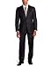 Joseph Abboud Men's 2 Button Side Vent Stripe Contrast Suit With Flat Front Pant