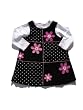 Good Lad Toddler Girl Black Polka Dot & Flower Corduroy Block Jumper