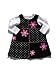 Good Lad Toddler Girl Black Polka Dot & Flower Corduroy Block Jumper