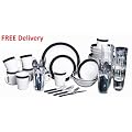 72 piece Combo Black Rim Dinner Set * Inc Cultery*