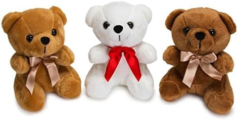 Redi Plush 6" Assorted Mini Stuffed Teddy Bears Set of 3