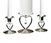 Hortense B. Hewitt Wedding Accessories Silver-plated Heart to Heart Candle Stands, Set of 3