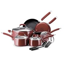Farberware Chroma 12-Piece Cookware Set, Red