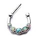 UMBRELLALABORATORY Tribal Organic Septum clicker with 16g 5pcs Pink Opals Nose-Ear-Lip Ring Earring Body Piercing Jewelry w 75