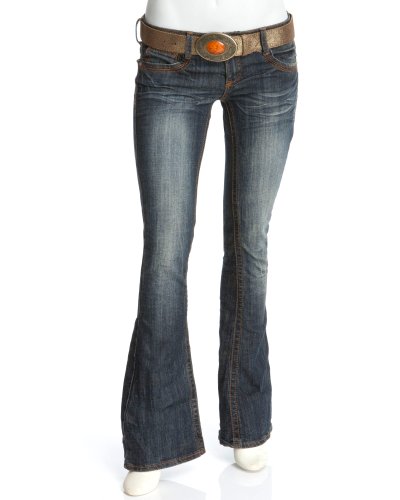 2b Embellished Back Pocket Flare Jean - DARK WASH (25)