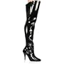 VANITY-3010 4" Thigh Boot Black Patent-Size 9