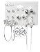Rose / Pearl / Rhinestone Polished Silver Fashion Earrings - Set of 9 Pairs ( Assorted Colors Based on Availability)